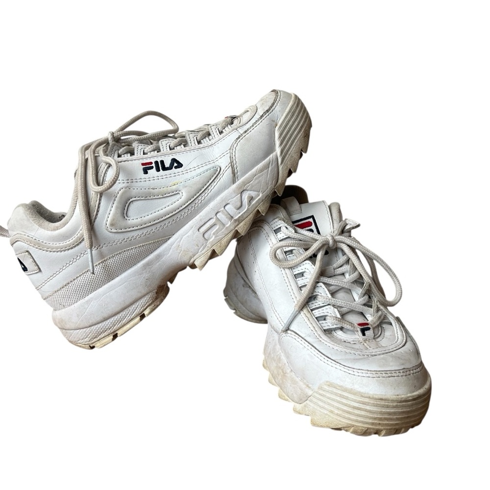FILA Disruptor II White Chunky Dad Sneakers Women’s 8.5 Platform Shoes